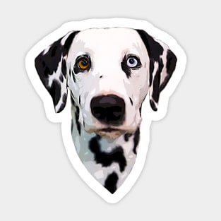Dalmatian Dog Spotted Puppy Blue Orange eyes Sticker